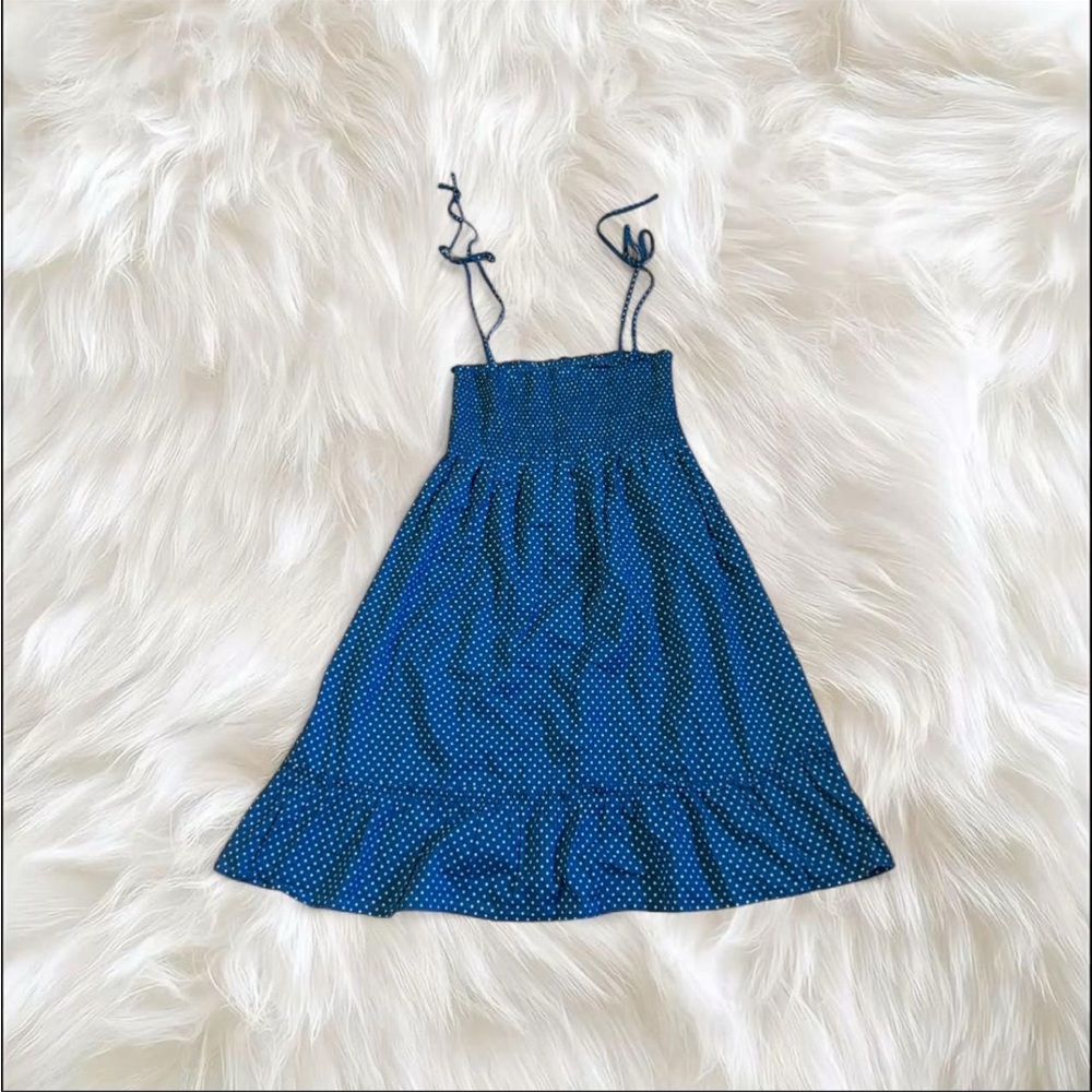 J Crew Blue & White Polka Dot Dress